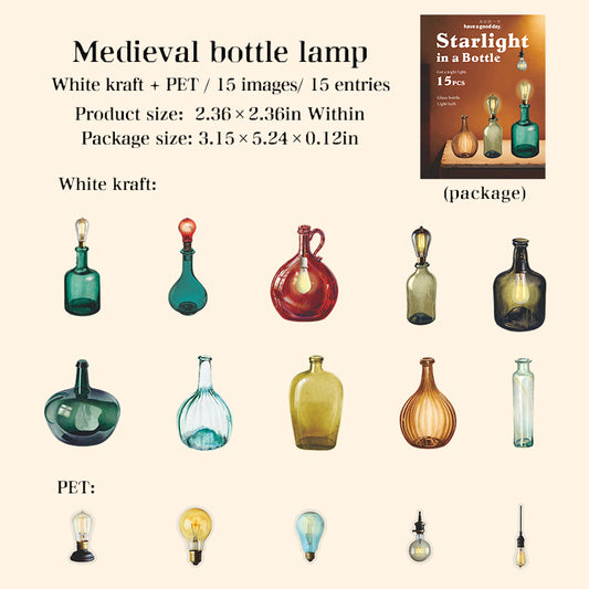 15pcs light in bottle sticker pack(S25121603)