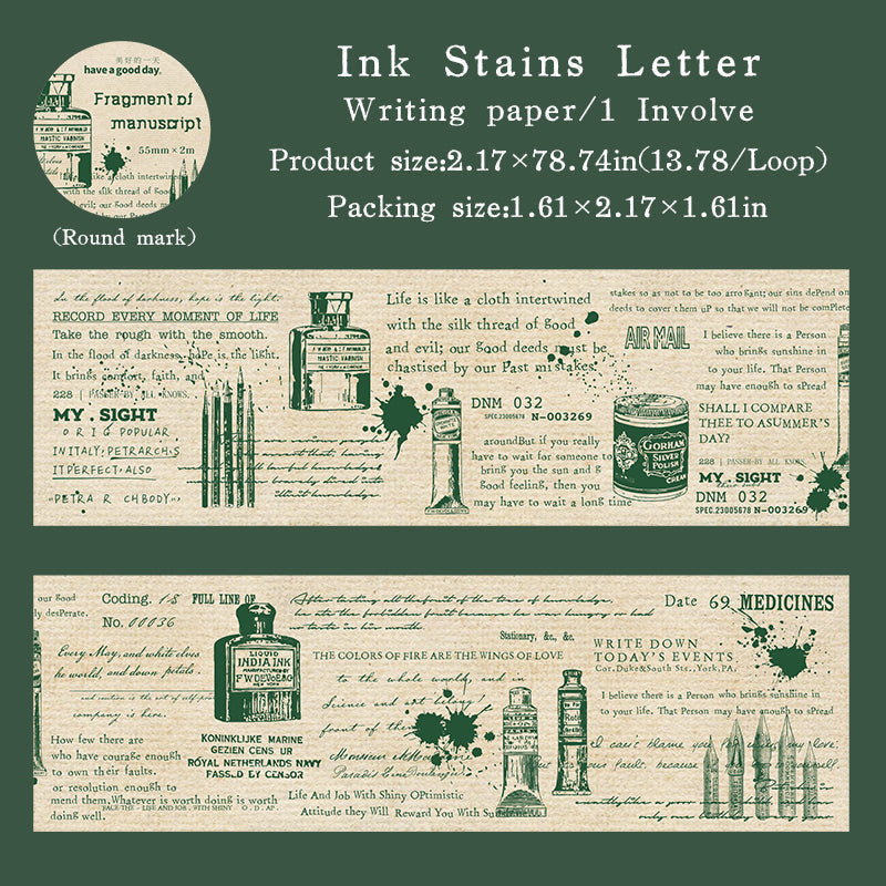 1 rulle vintage washitejp för manuskript (T25110603)