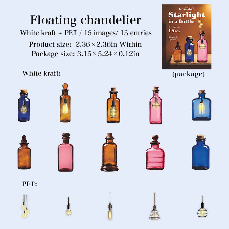 15pcs light in bottle sticker pack(S25121603)
