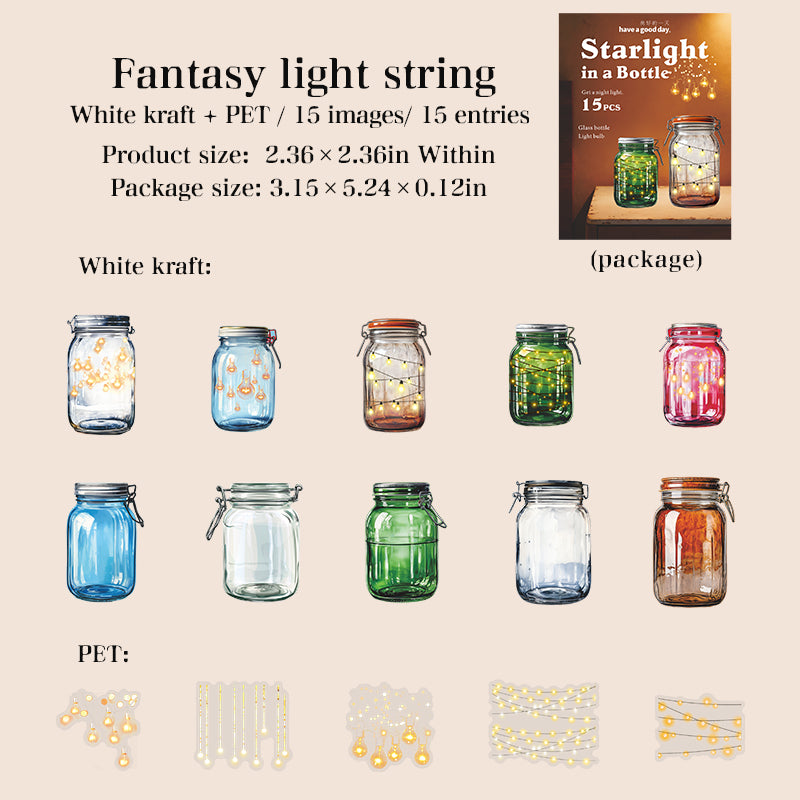 15pcs light in bottle sticker pack(S25121603)