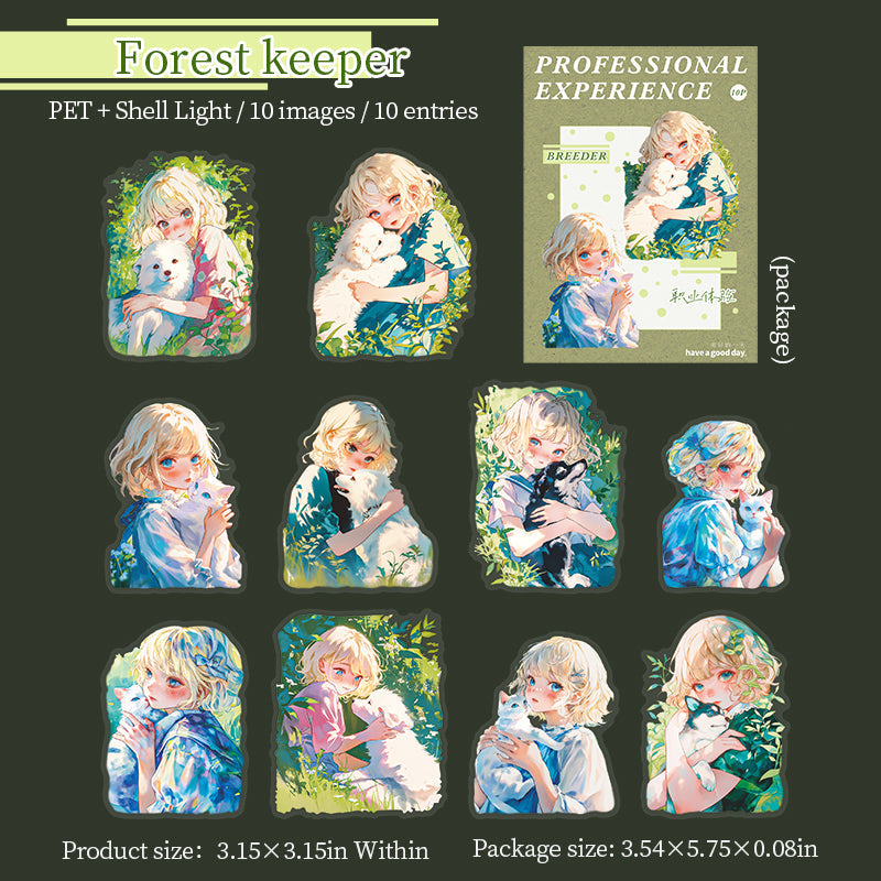 10pcs professional PET(shell light)sticker pack (S25090903)