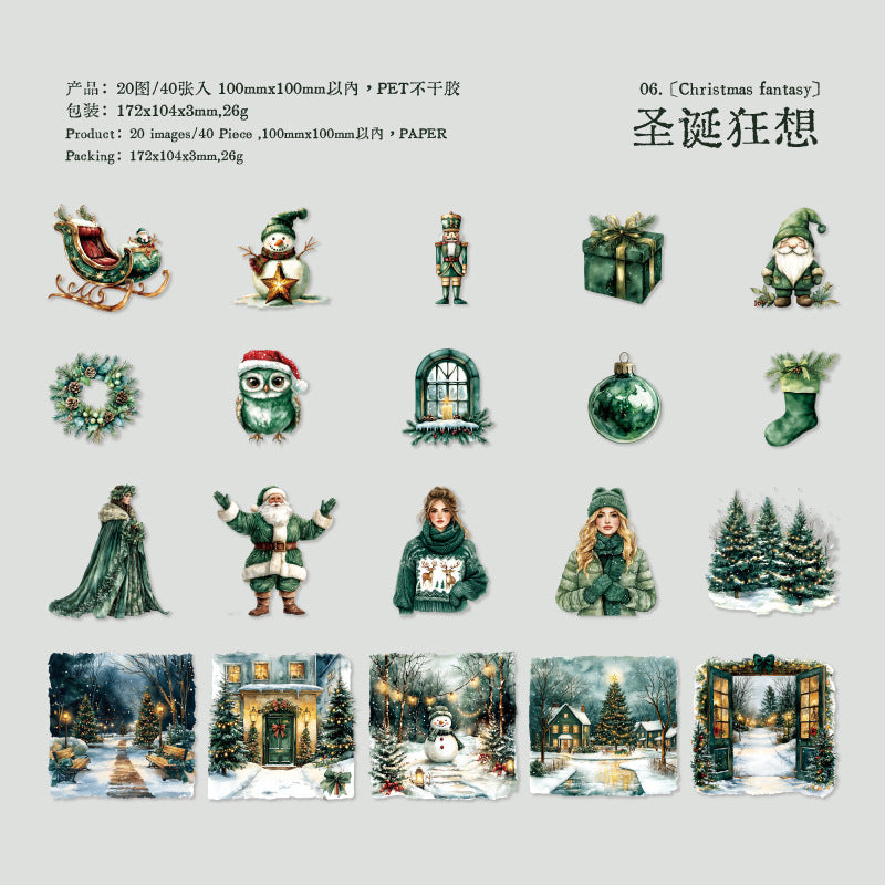 40pcs christmas PET-sticker pack (S25102803)