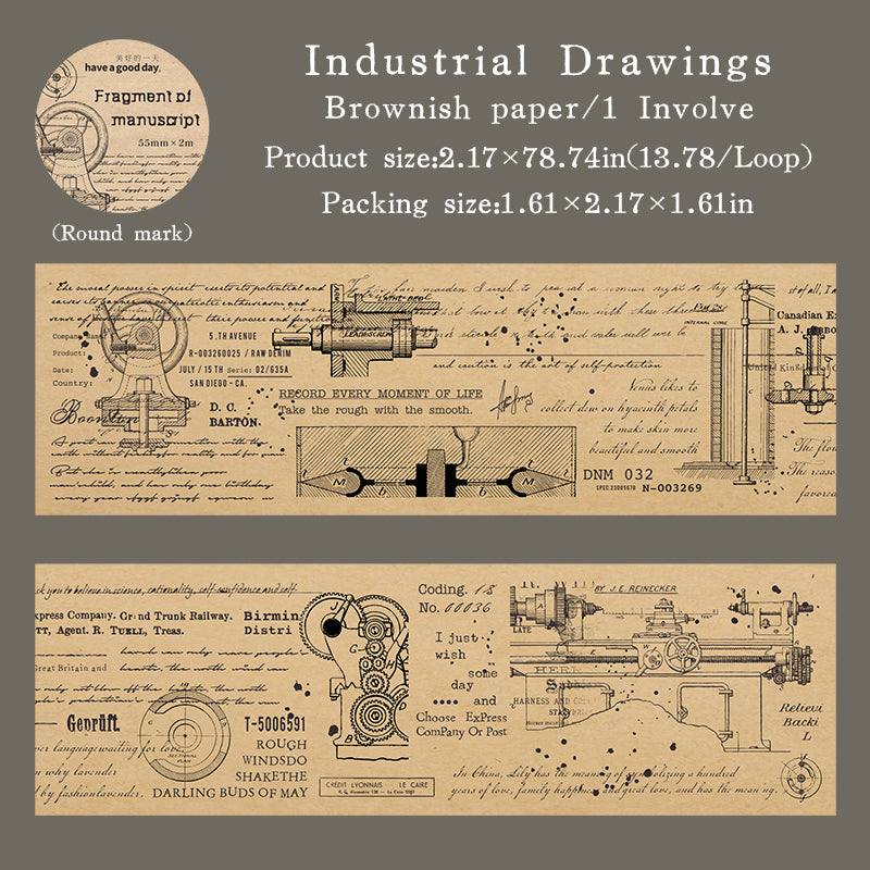 1 rulle vintage washitejp för manuskript (T25110603)