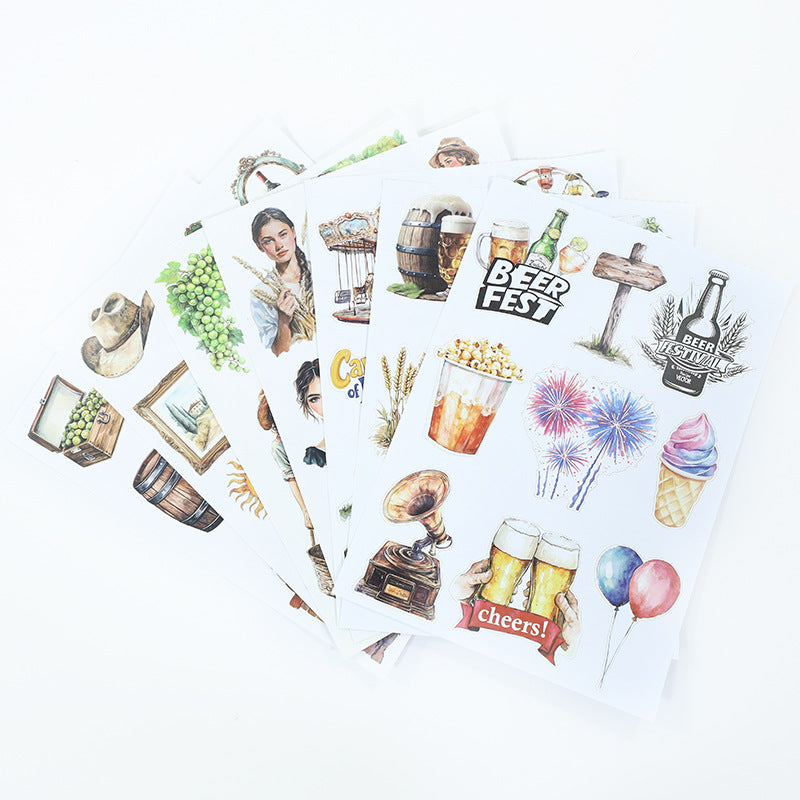 A5-großes Stickerbuch mit vorgestanzten Blumenmotiven (TZB25101602)