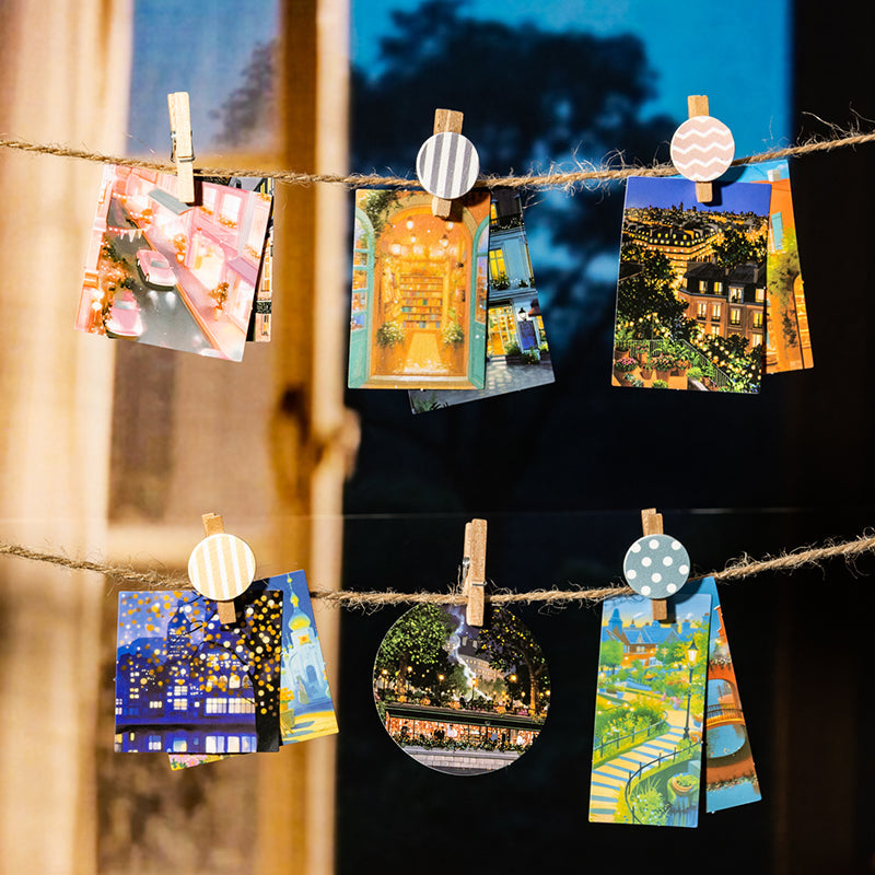 Ask med 30 st stjärnljus washi-klistermärken (S25090101)