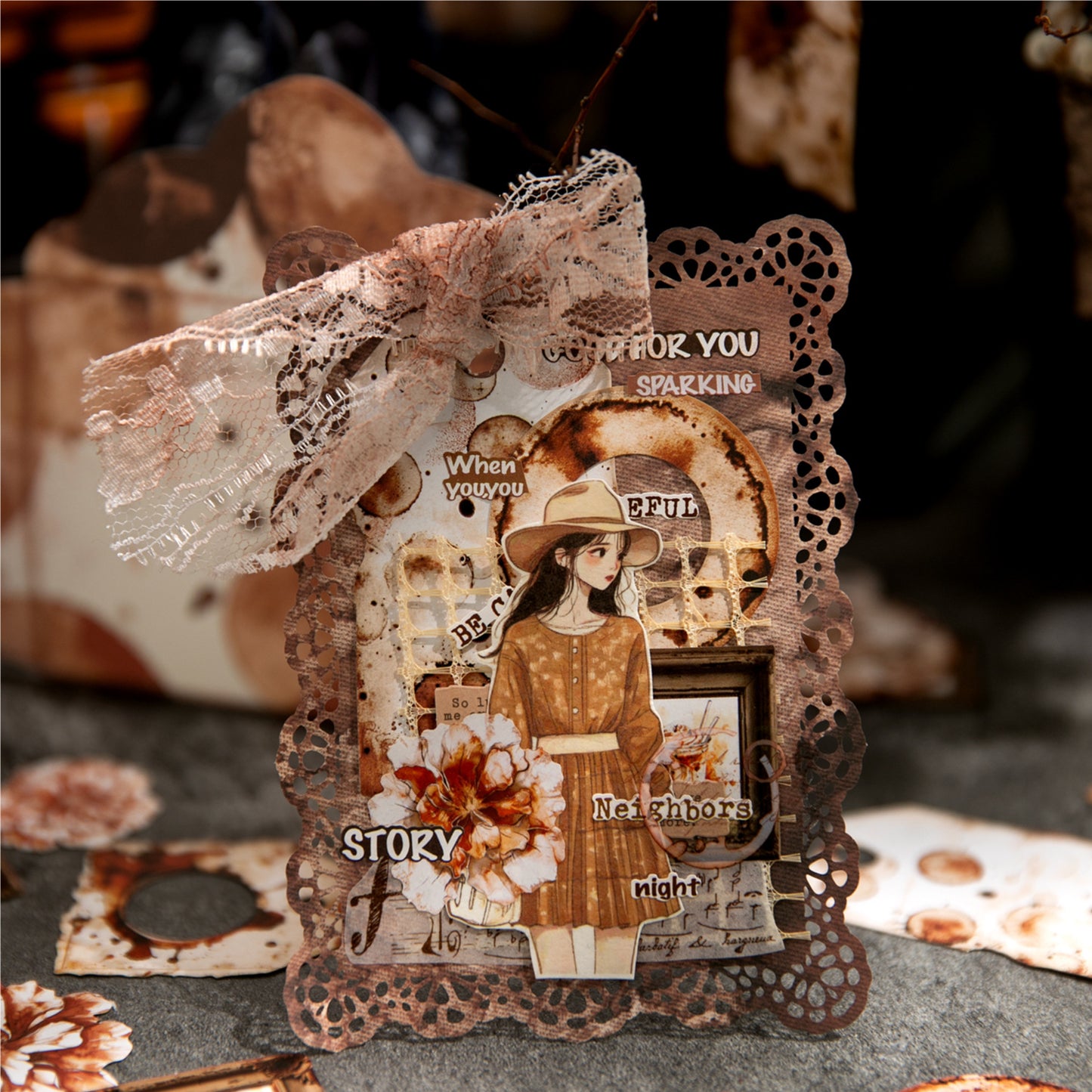 158 st vintage plåtask med klistermärken (MLS25060706)