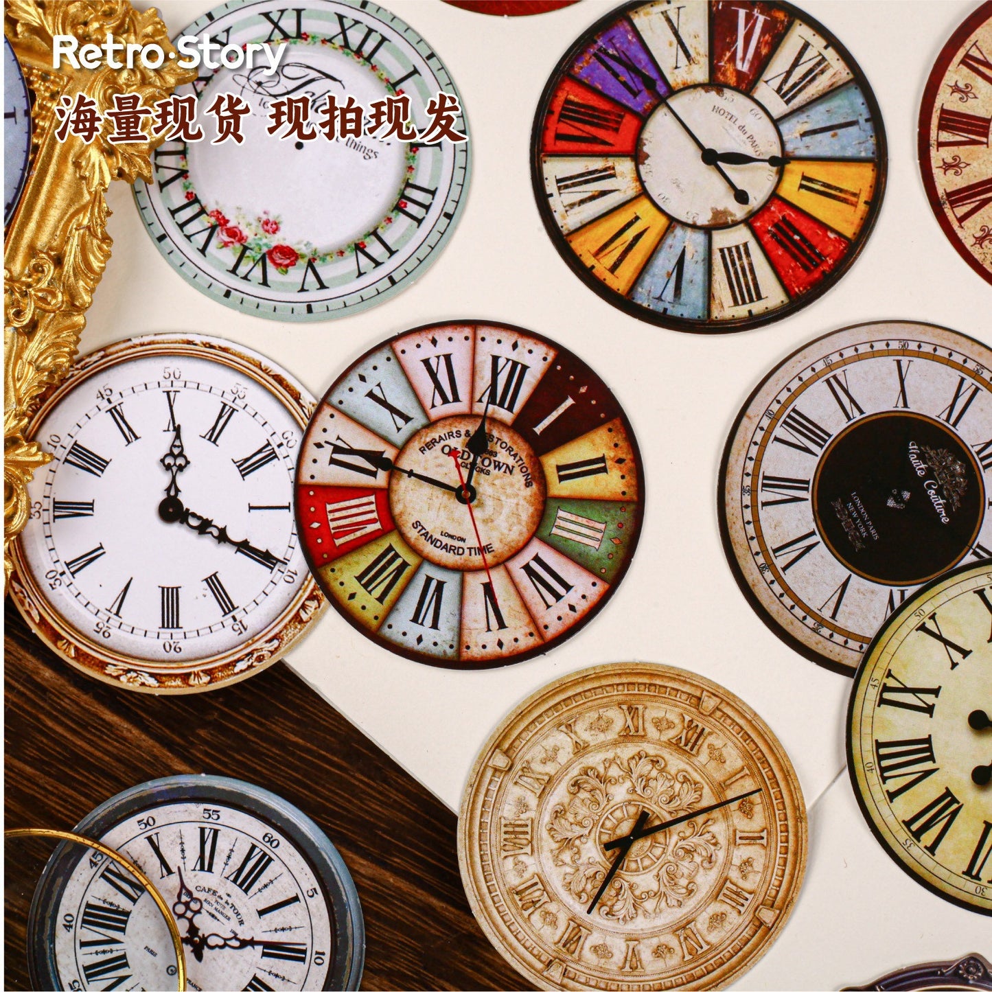10pcs retro clock sticky-card pack (S25121102)