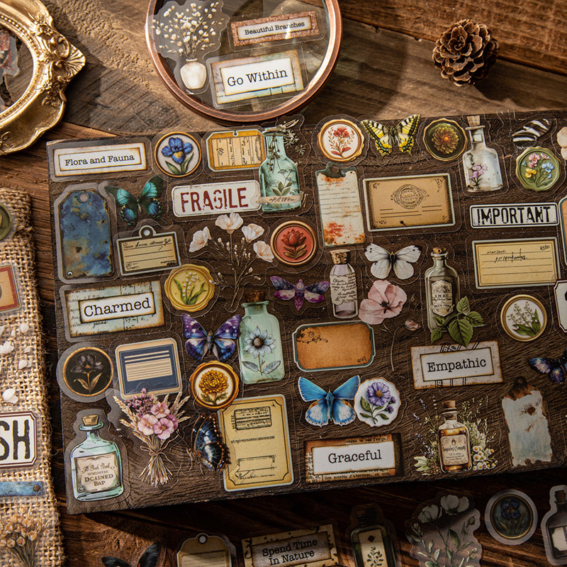 50 Stück Vintage-Aufkleberpackung (S25090406)