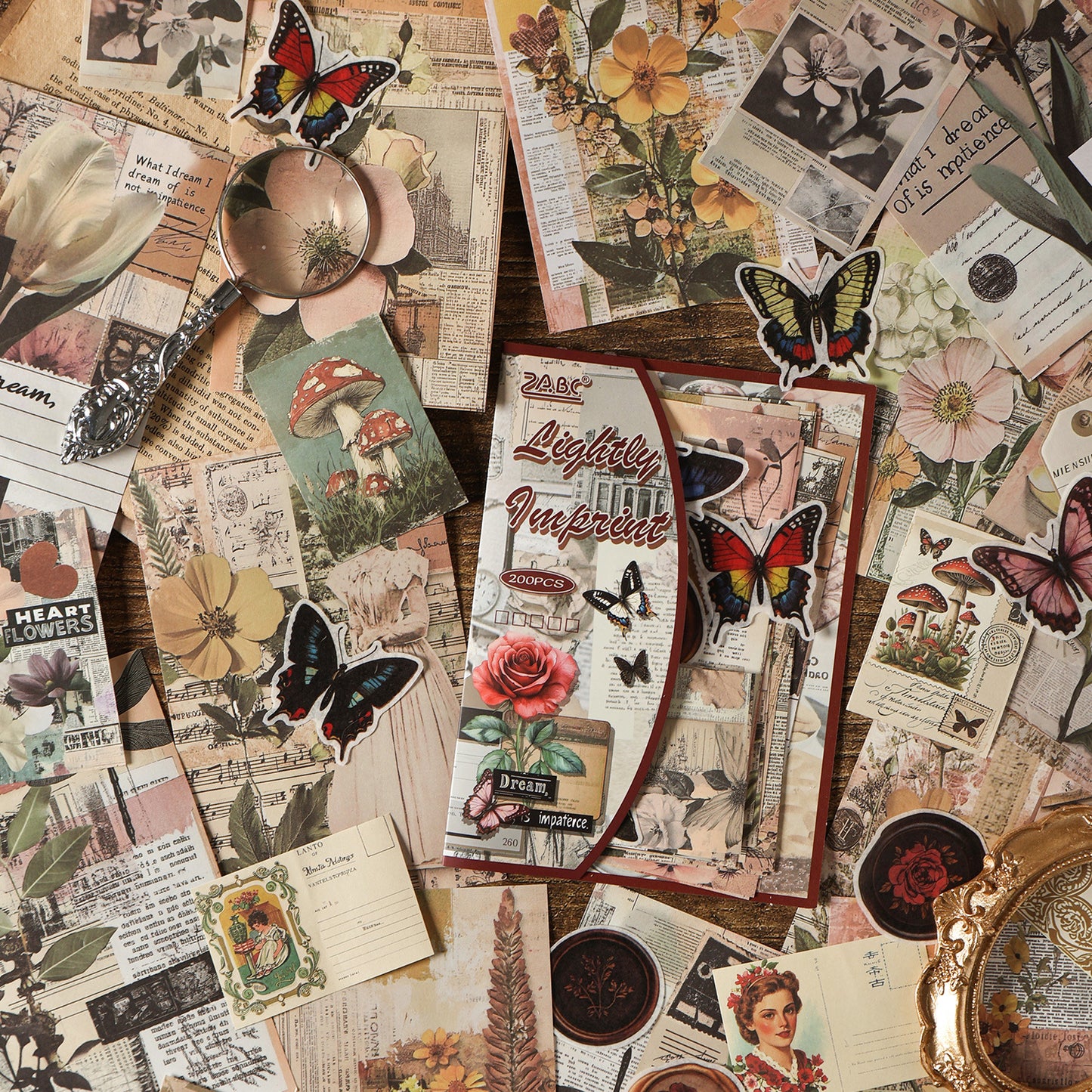 200pcs vintage sticker+paper pack(S25121101)