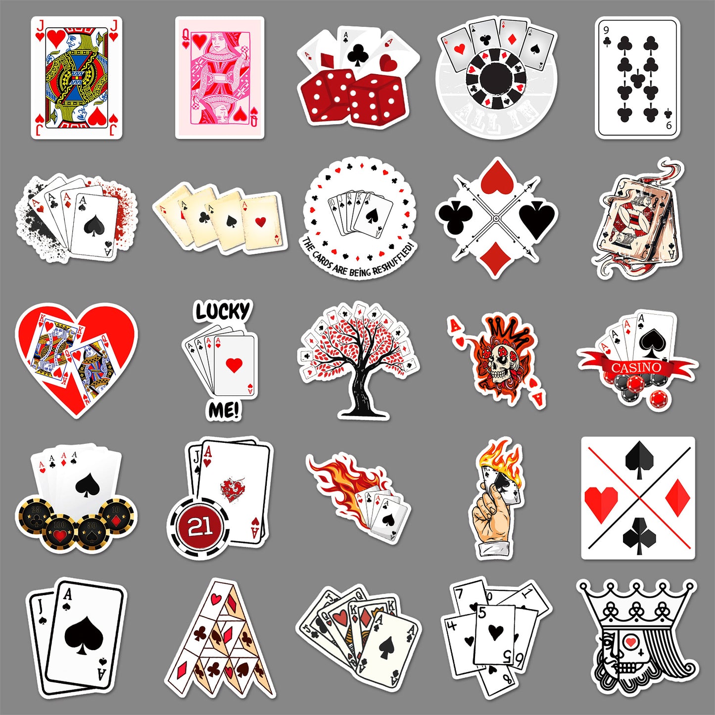 50pcs poker sticker pack(S25121503)