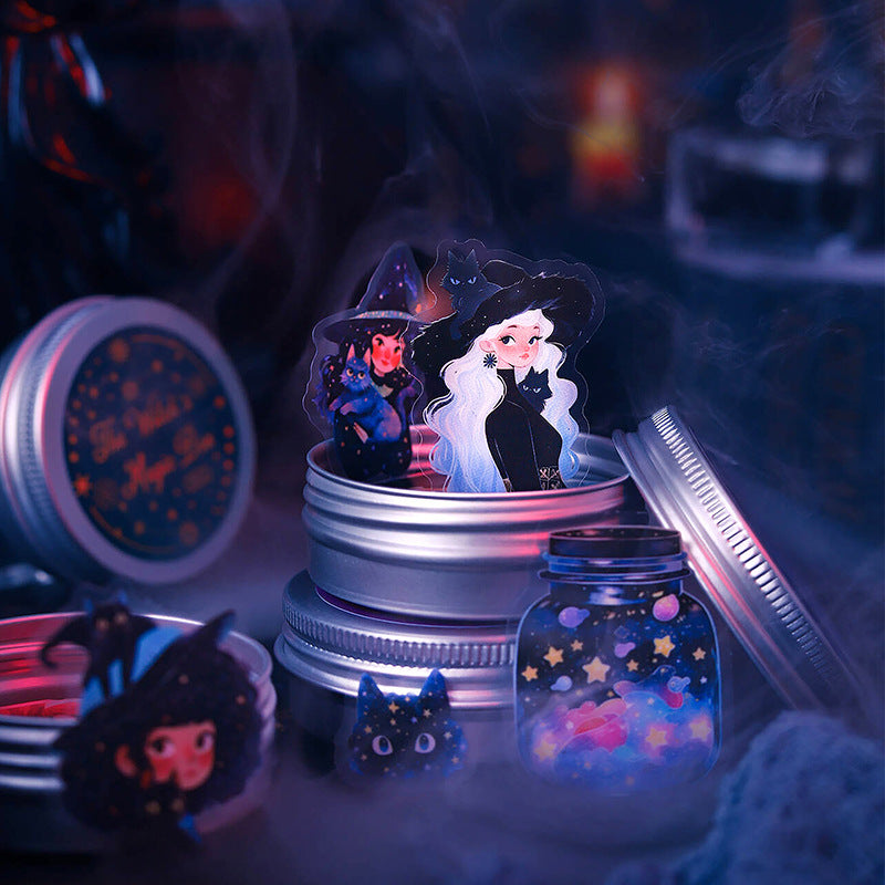 50pcs witch magic sticker tin box（MLS25041005）