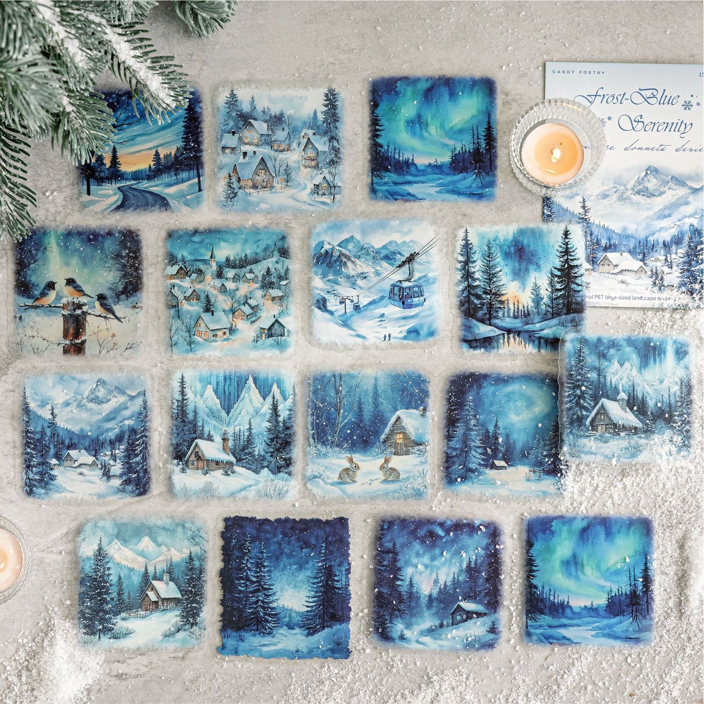 15pcs winter snow sticker pack(S25121605)