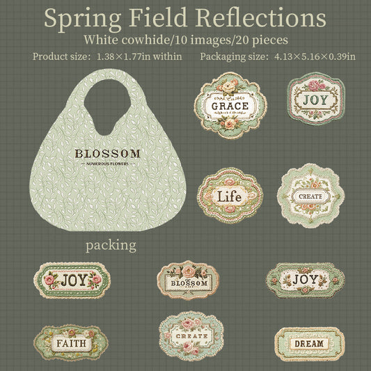 20pcs flower words label sticker pack (S25091504)