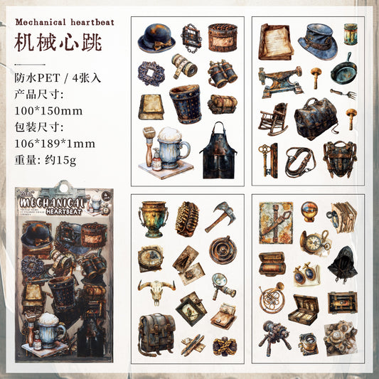 4pcs vintage sticker pack (S25111804)