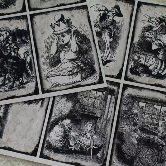 6pcs A4 size dark Alice paper pack (P25121009)