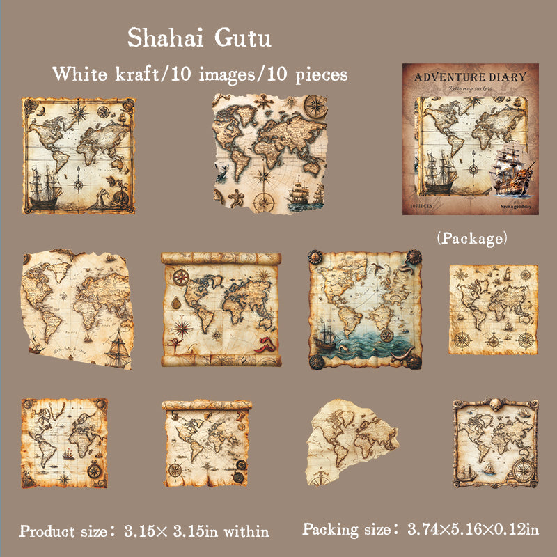 10-pack klistermärken med äventyrsdagbok (S25100904)