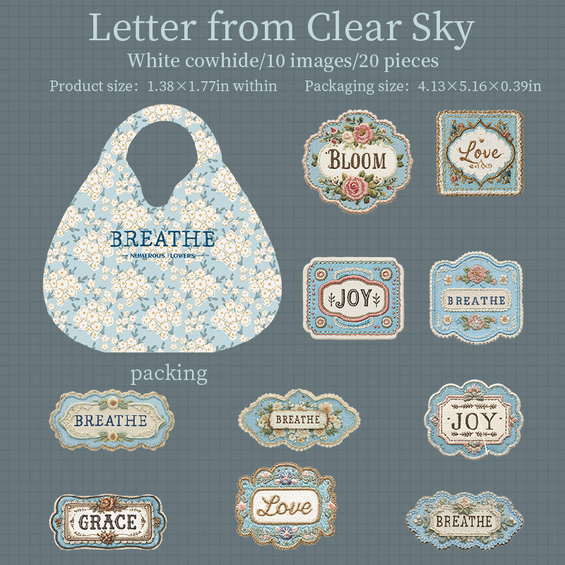 20pcs flower words label sticker pack (S25091504)