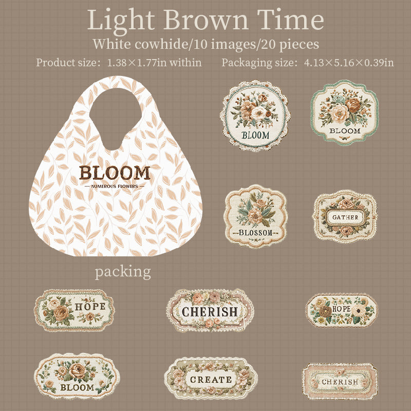 20pcs flower words label sticker pack (S25091504)