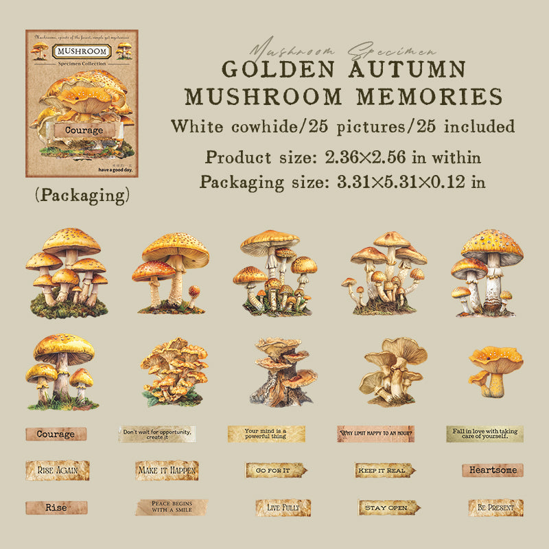 25pcs mushroom sticker pack (S25110604)