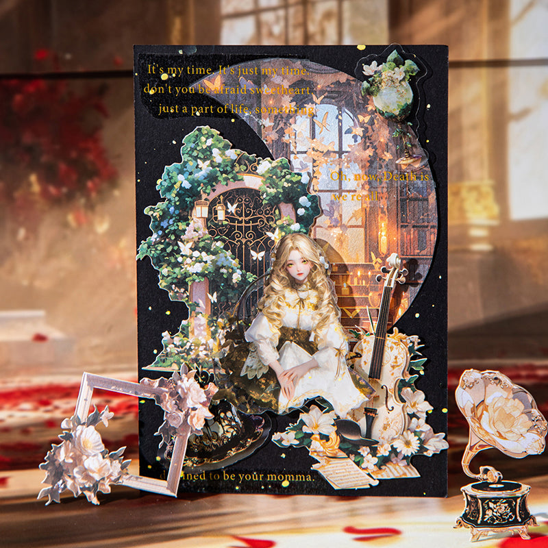 30 Stück Gothic-Aufkleber + Papierpackung (P25100906)