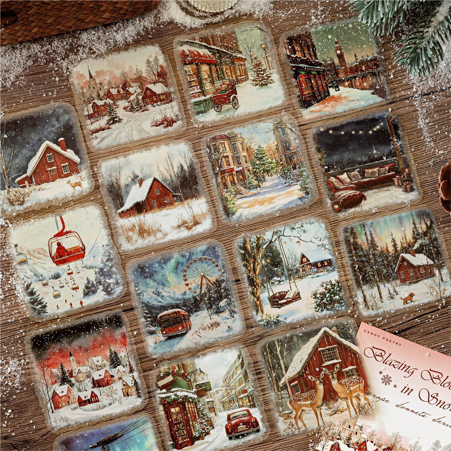 15pcs winter snow sticker pack(S25121605)