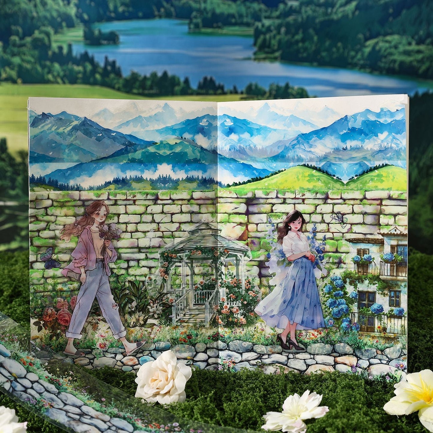 6 rullar väggblomma PET-tejp set (T25092805)