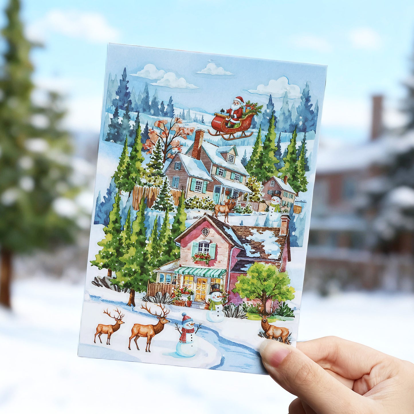 3pcs season scenery sticker pack (S25112701)