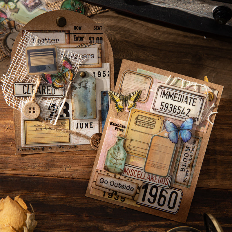 50 Stück Vintage-Aufkleberpackung (S25090406)