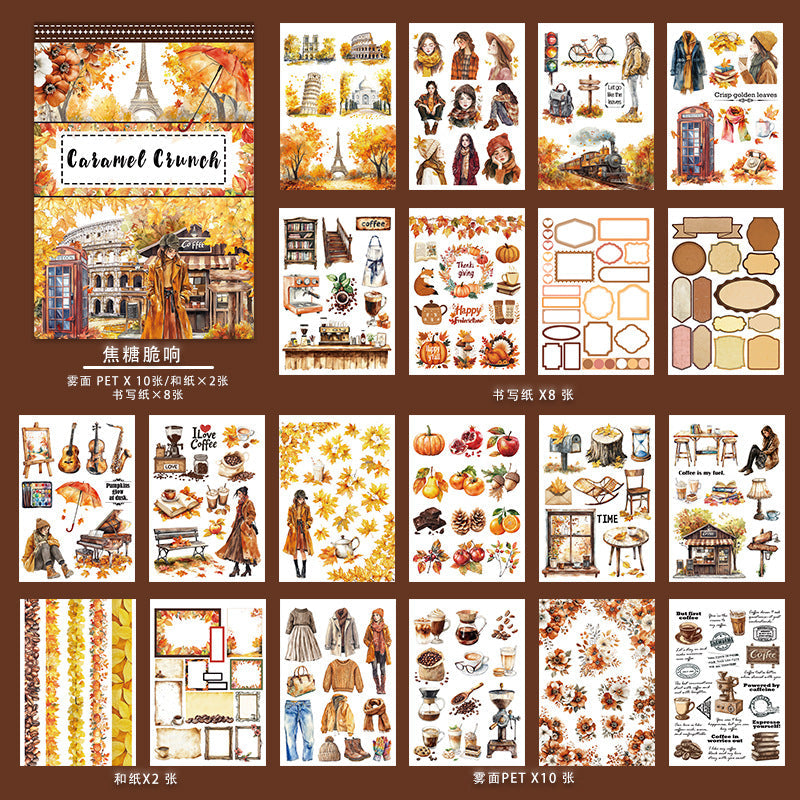 A5-STORLEK 20 ark färdigskurna klistermärkesblock med gotisk höstdrake (TZB25092407)