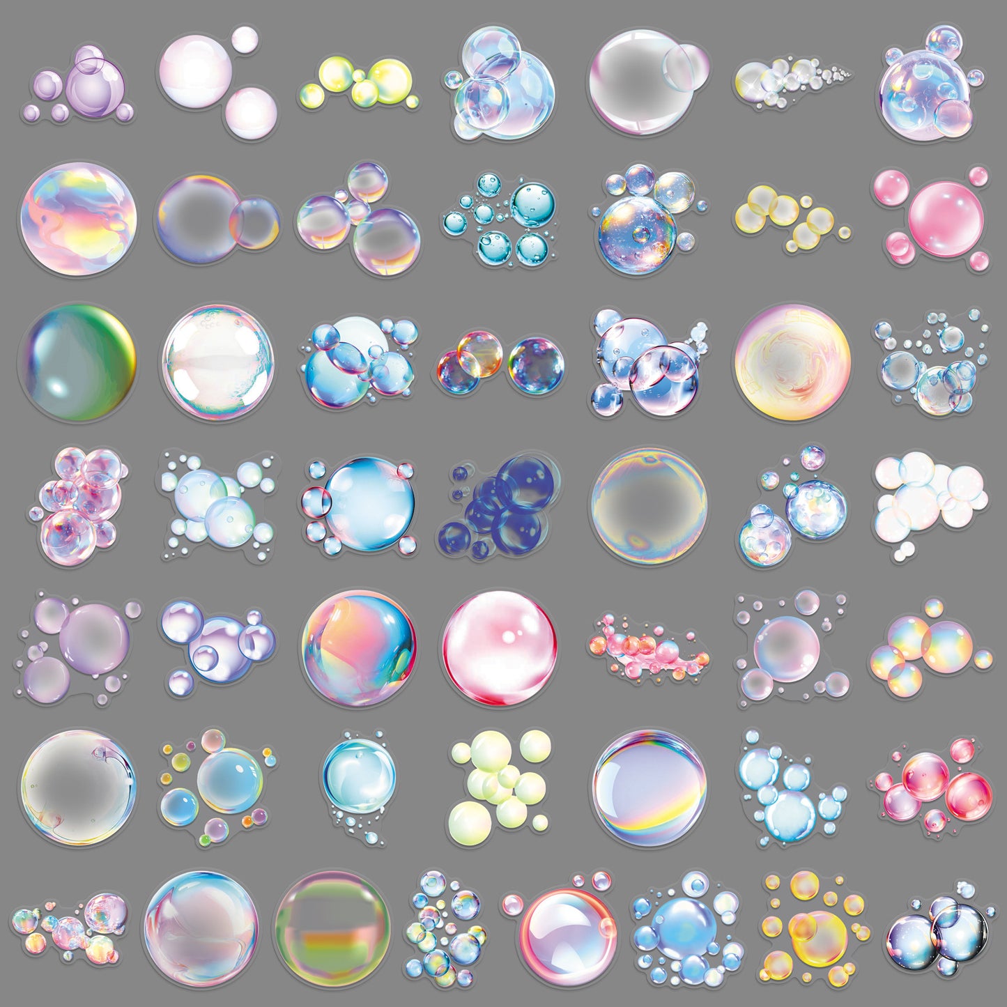 50pcs bubble PET-sticker pack (S25121504)