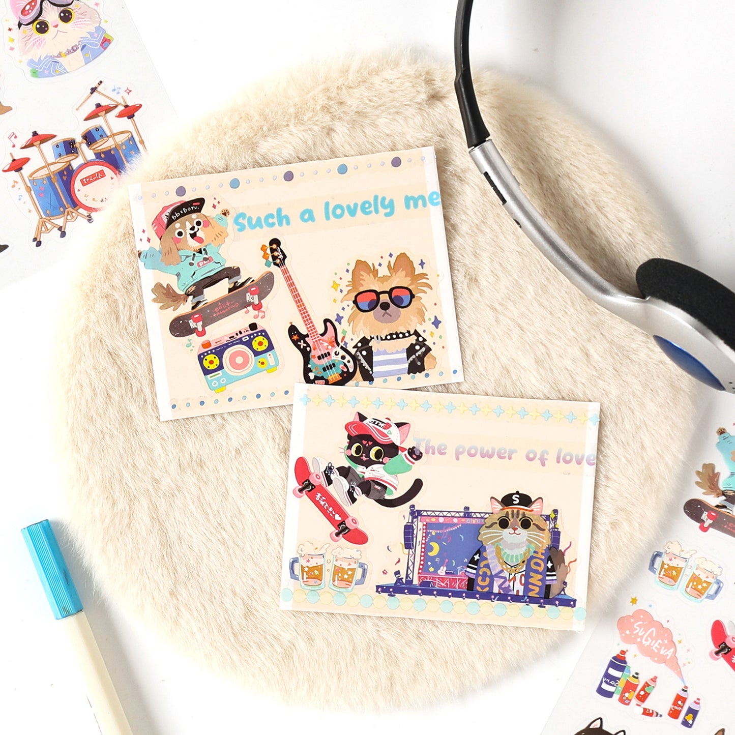 4sheets cute dog cat sticker pack(S25121104)