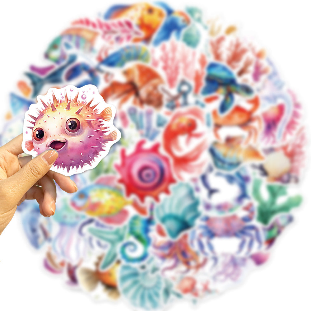 50-teiliges Set mit Meerestier-Aufklebern (S25101505)