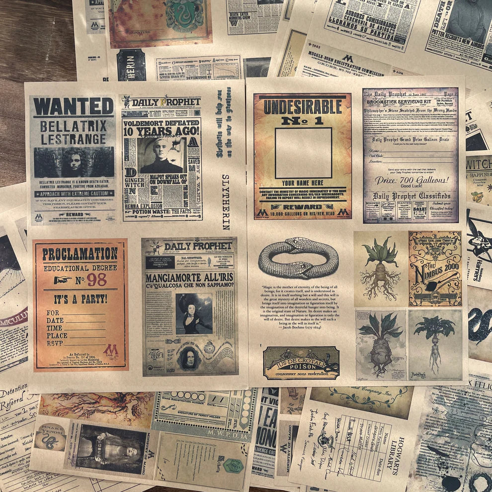 A4 size Slytherin Style paper & sticker 25 pcs(S26011203)