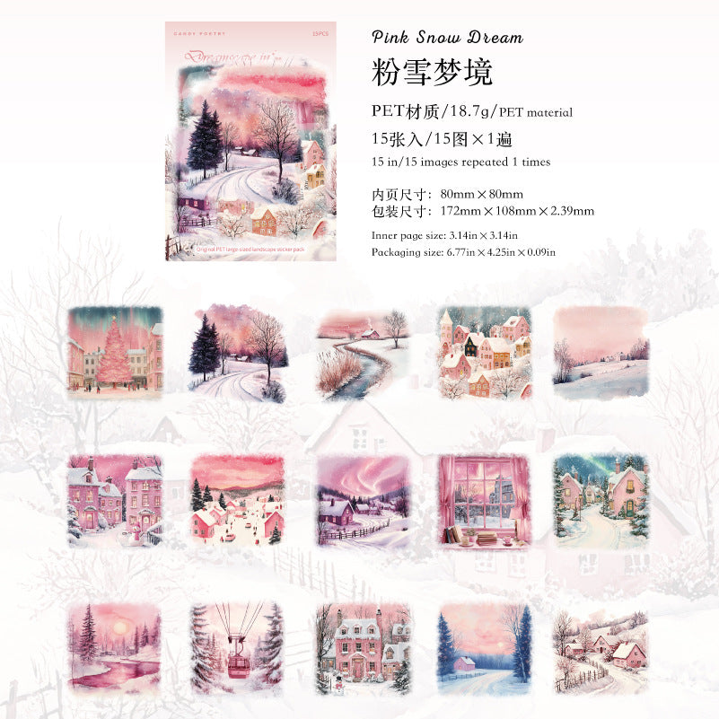 15pcs winter snow sticker pack(S25121605)