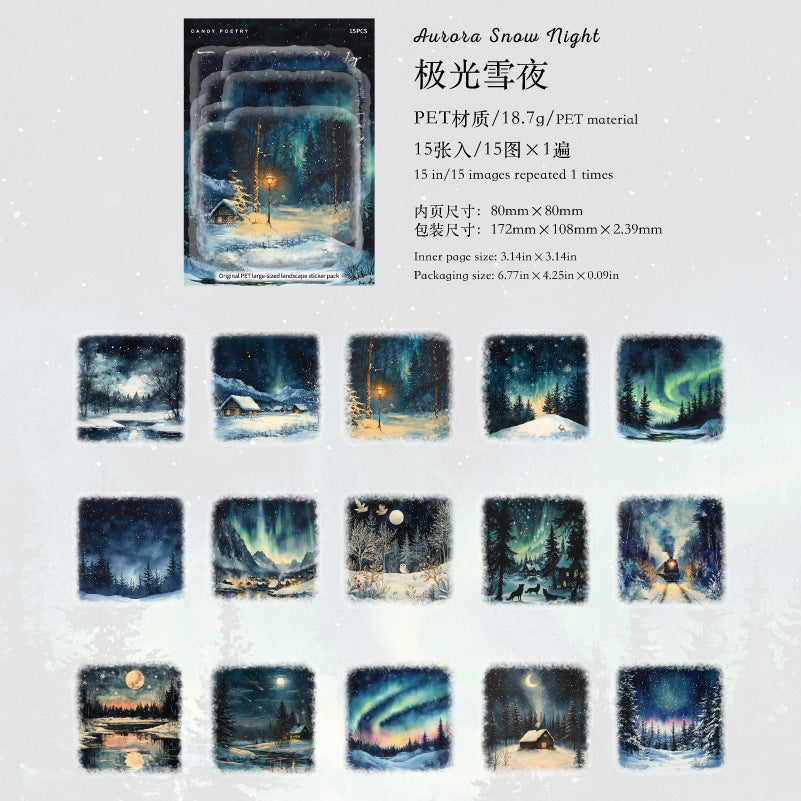 15pcs winter snow sticker pack(S25121605)