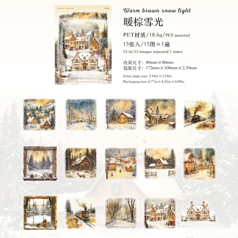 15pcs winter snow sticker pack(S25121605)