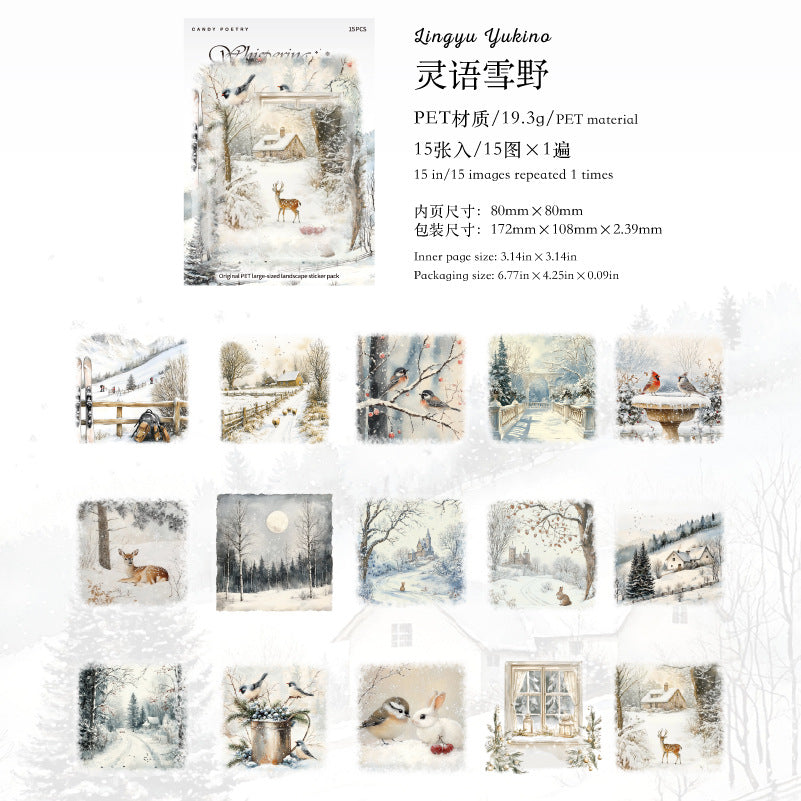 15pcs winter snow sticker pack(S25121605)