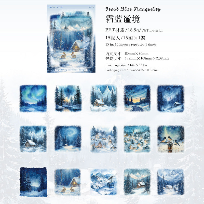 15pcs winter snow sticker pack(S25121605)