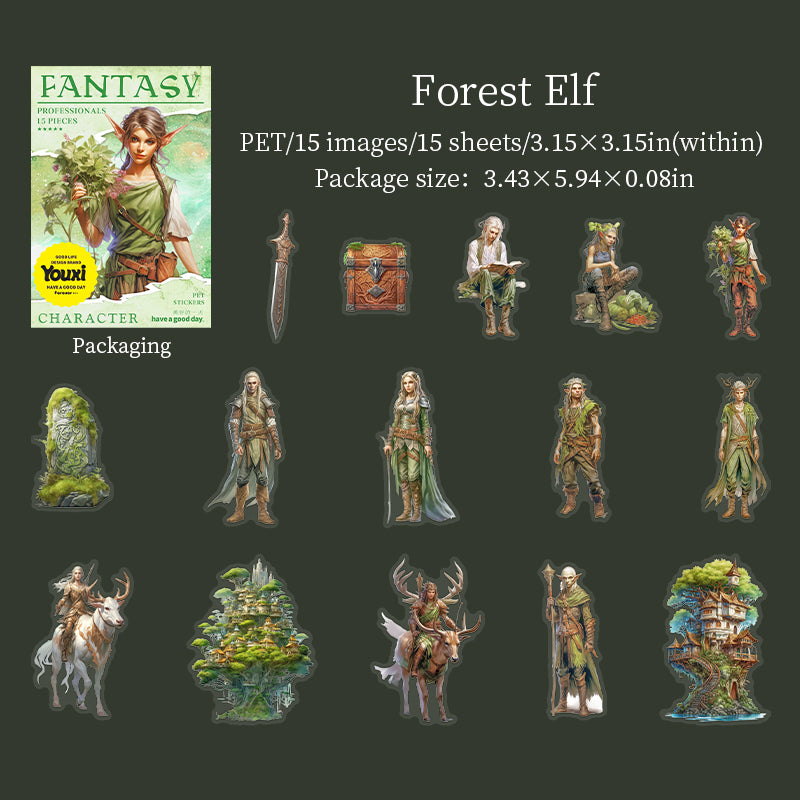 15pcs FANTASY professionals PET-sticker pack (MLS25062704)