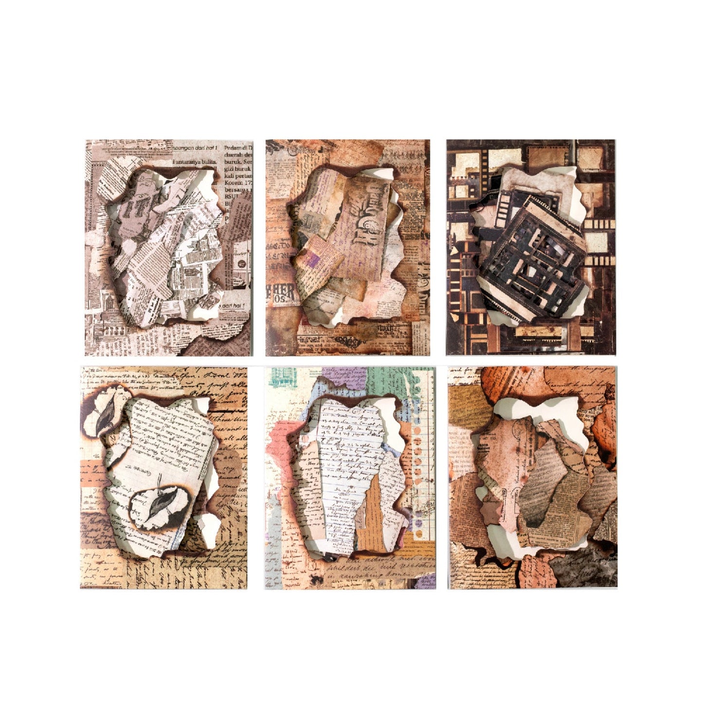 15pcs retro-burned sticker pack (S25102806)