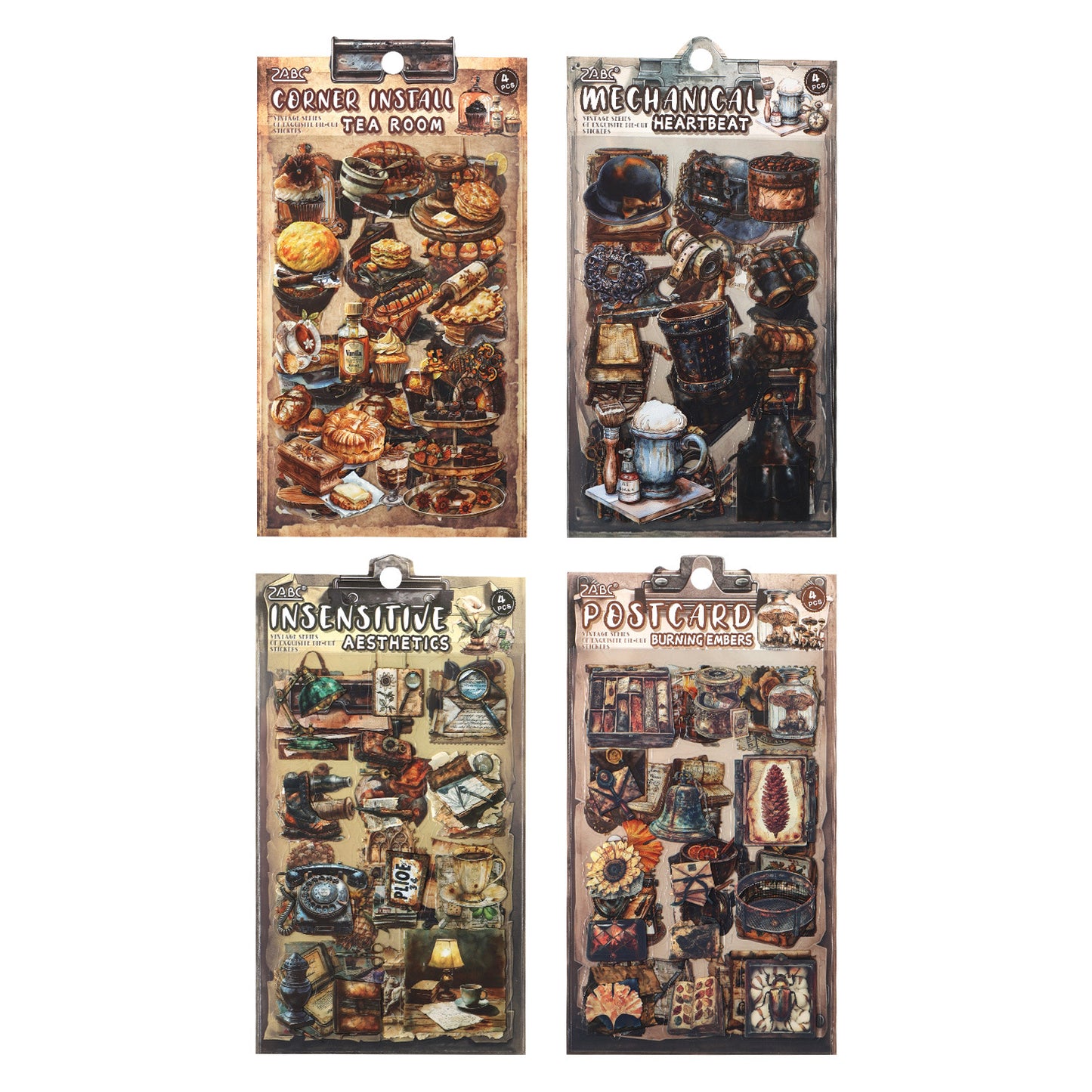 4-pack vintage-klistermärken (S25111804)