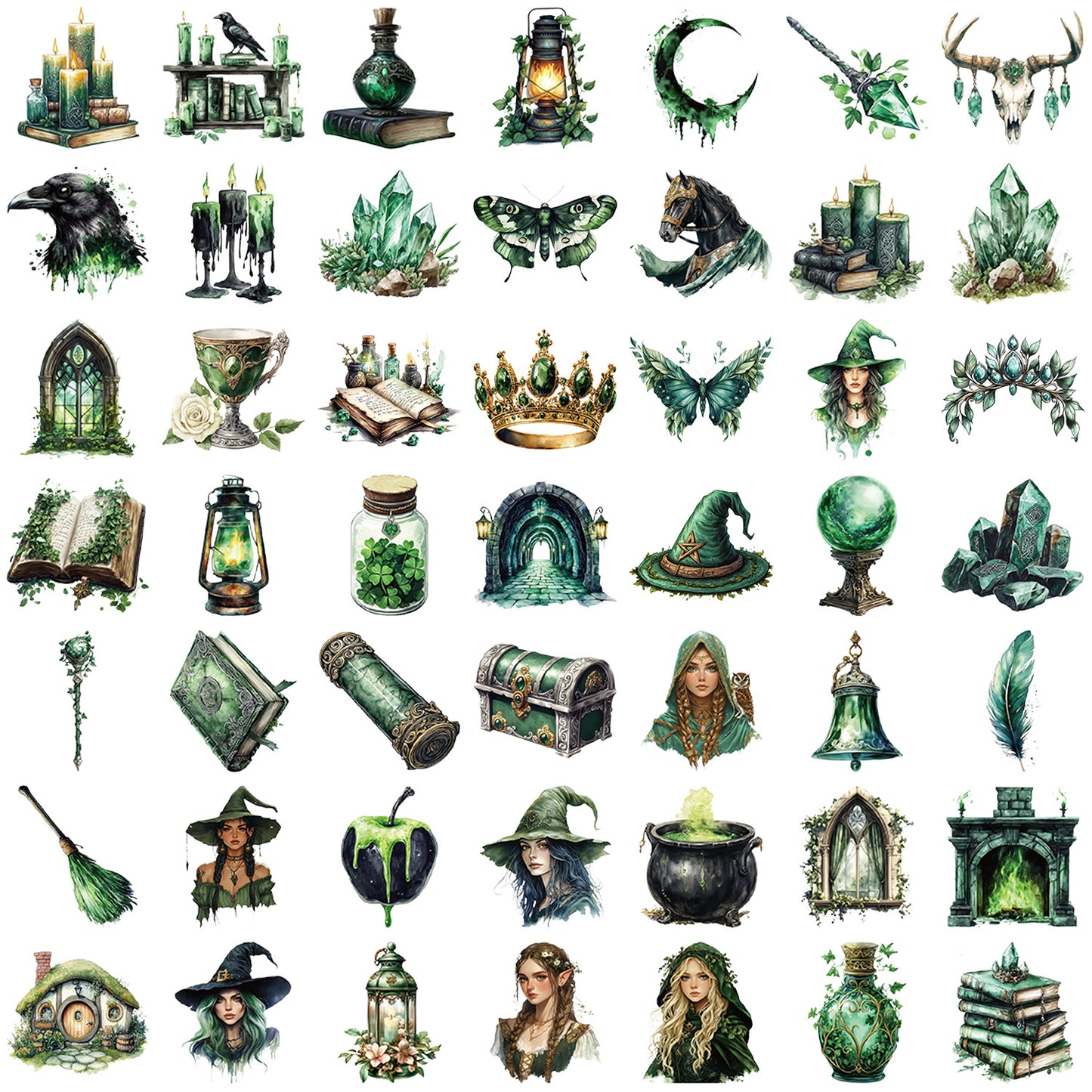 50pcs forest witch sticker pack (MLS25062103)