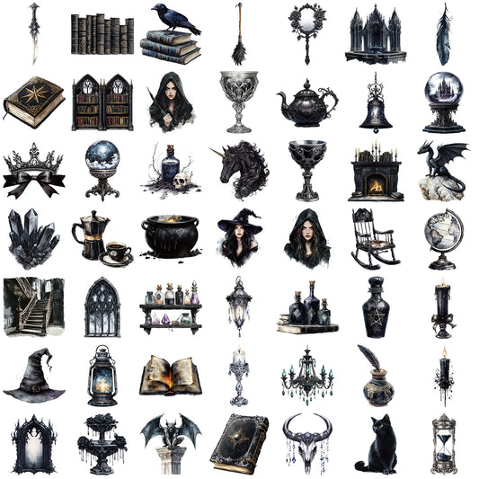 50pcs dark witch sticker pack (MLS25062104)