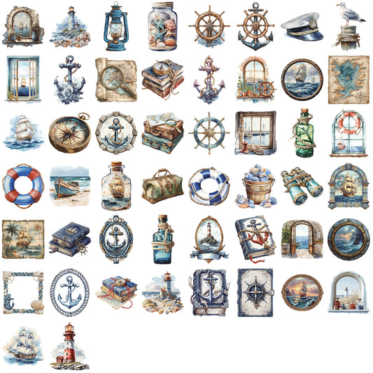 50pcs maritime sticker pack (S25111802)