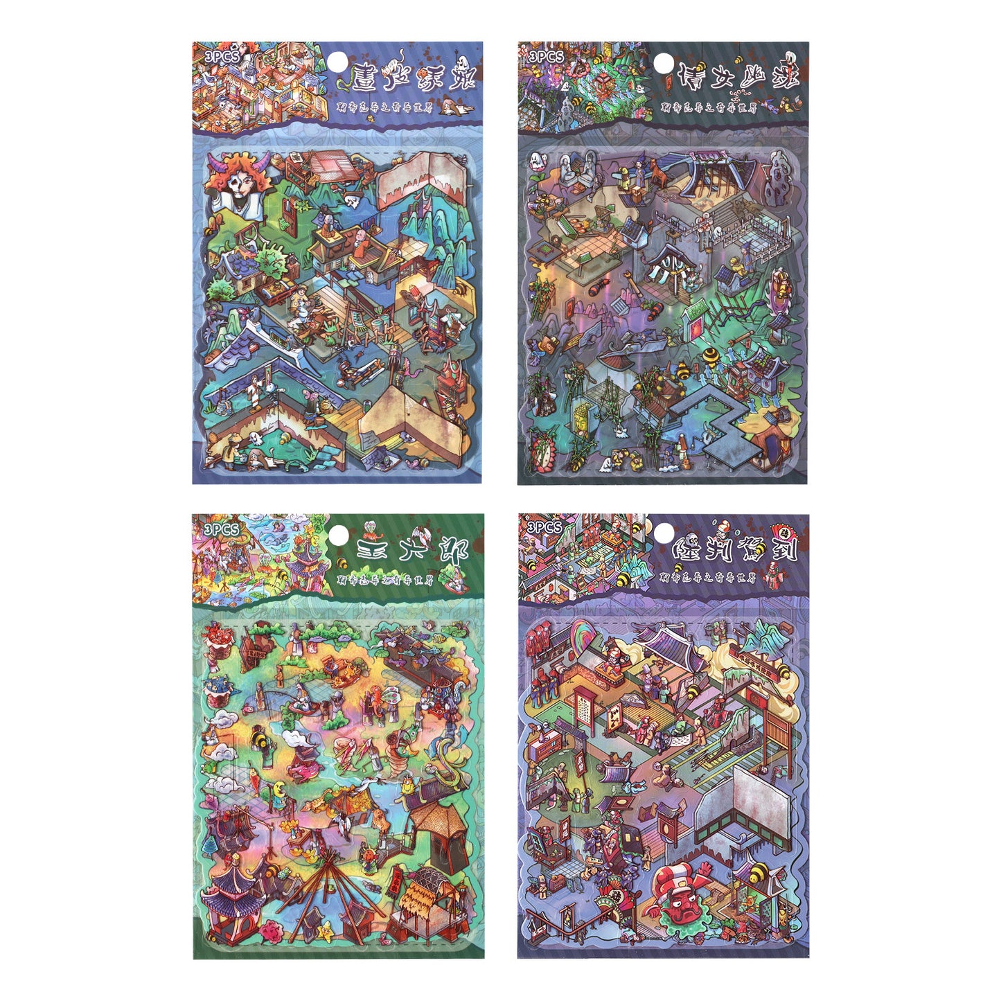 3pcs traditonal gothic sticker pack(S25121510)