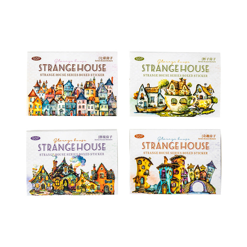 50pcs strange house sticker box (MLS25062701)