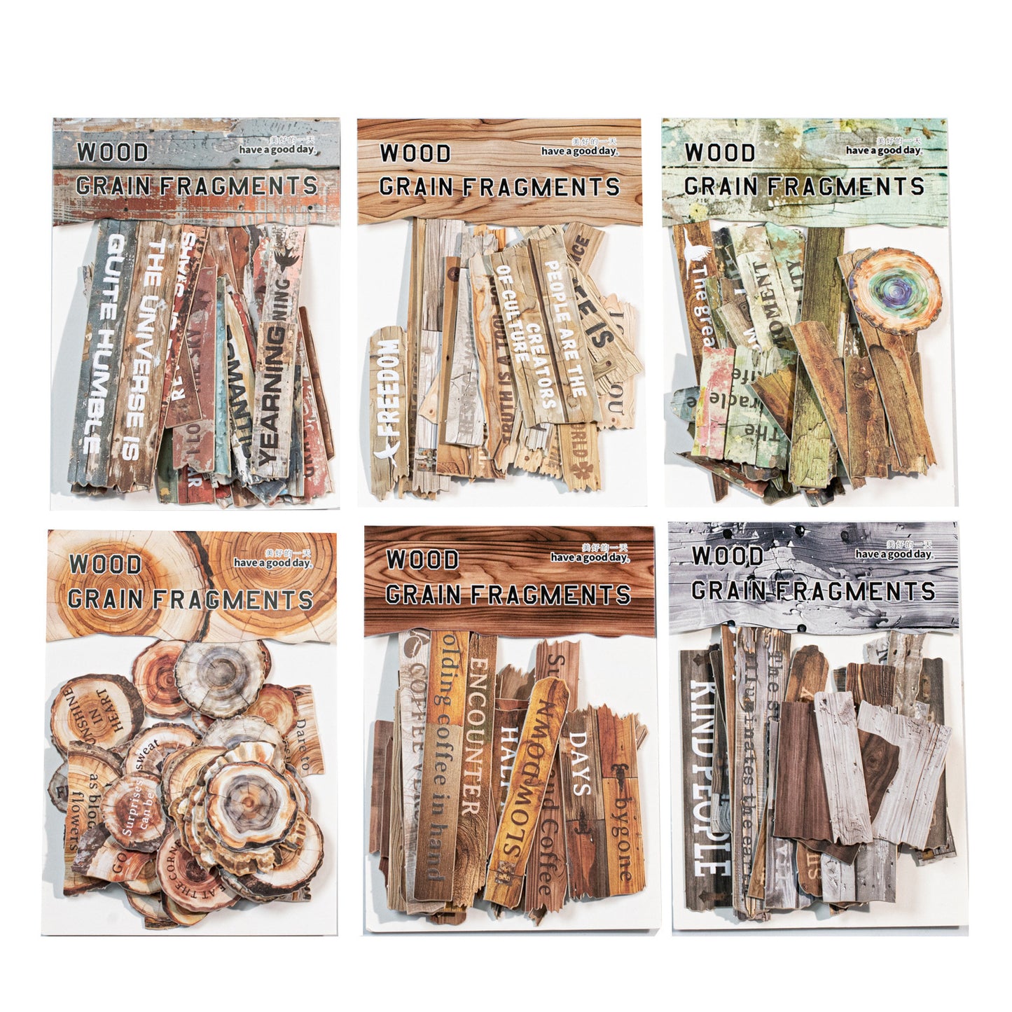 25pcs wooden fragment sticker card pack(S25121206)