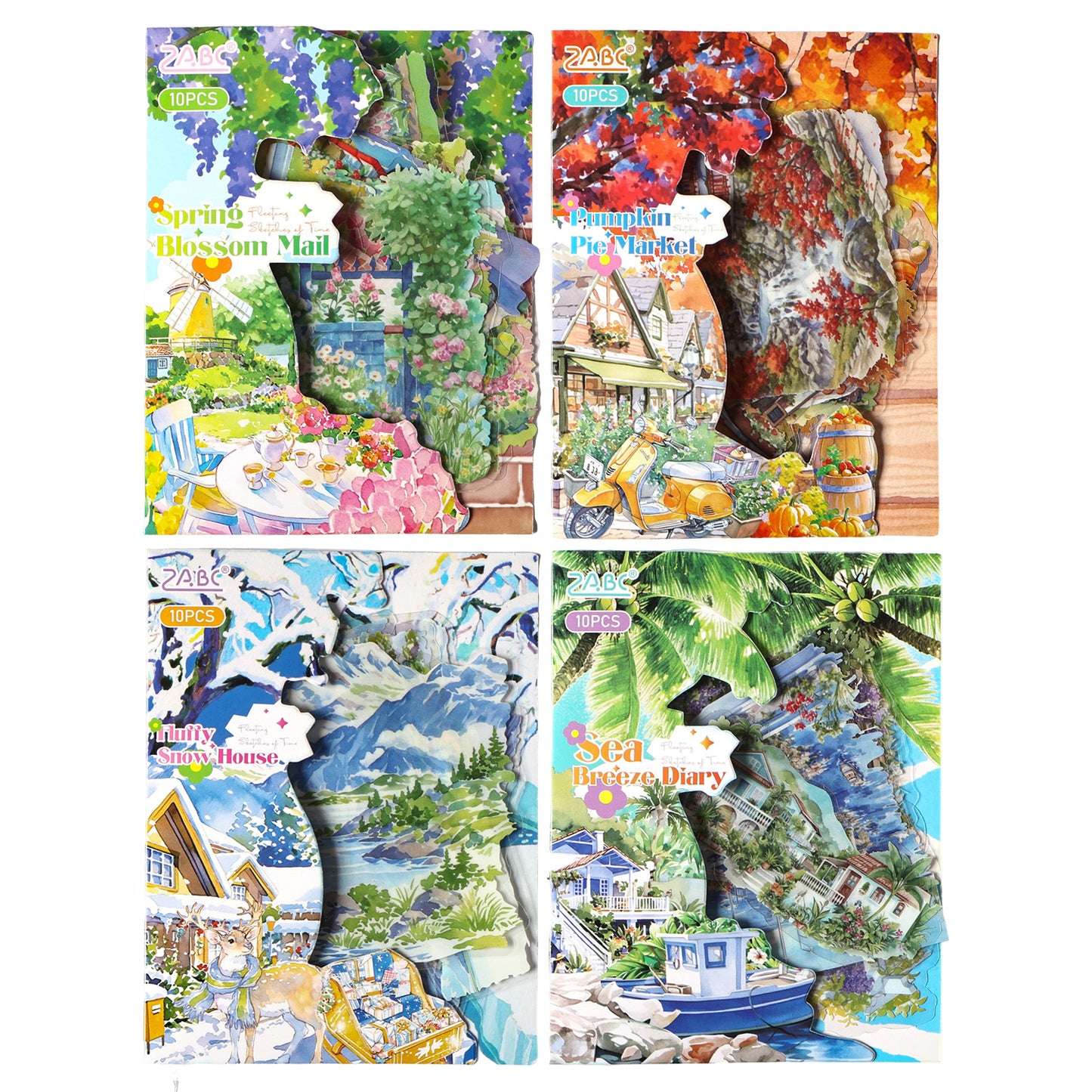 10pcs season scenery sticker pack(S25121103)