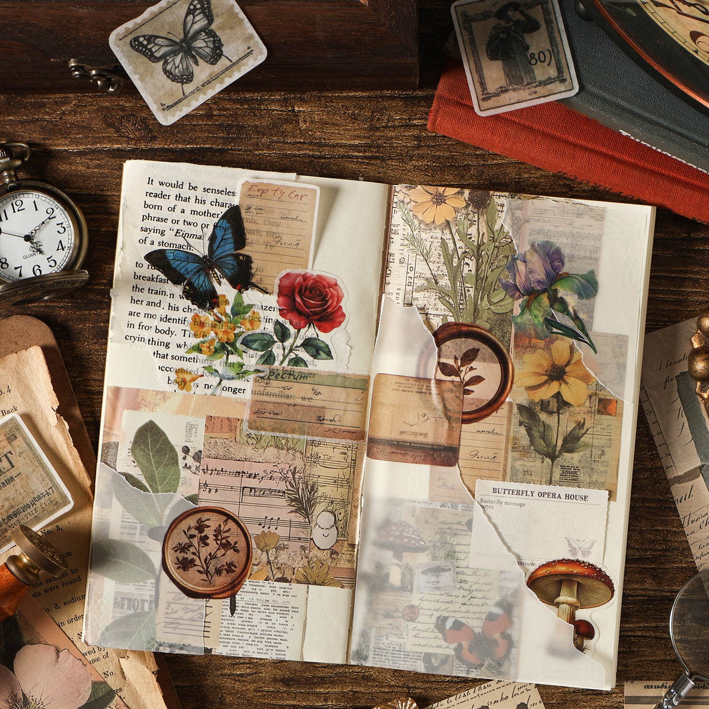 200pcs vintage sticker+paper pack(S25121101)