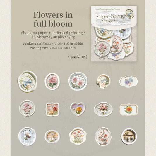 30pcs spring embossed seal wax sticker(S26020306)